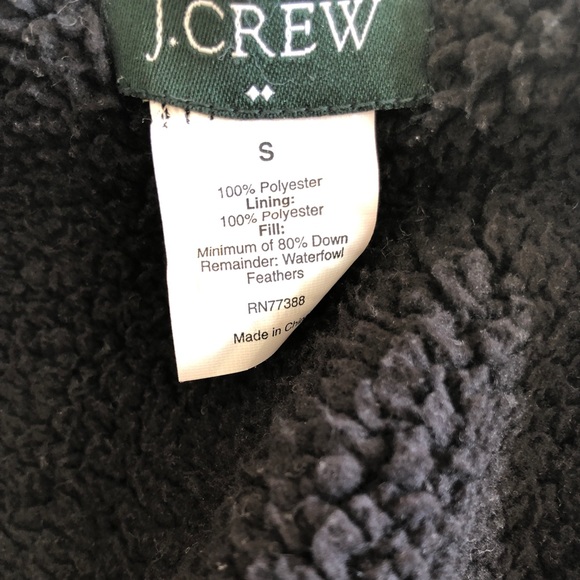 J.crew sherpa lined black down puffer jacket - Picture 6 of 7